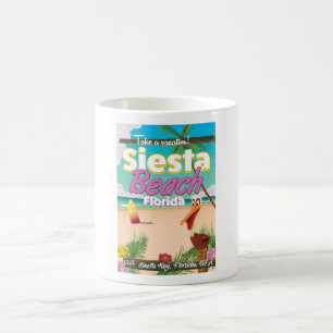 Siesta Beach florida Vintage Reiseplakat Kaffeetasse