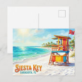 Siesta Beach USA Postkarte (Vorne/Hinten)