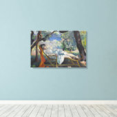 Siesta (Frau, die sich in einem mediterranen Garte Leinwanddruck (Insitu (Holzboden))