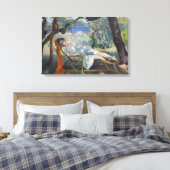 Siesta (Frau, die sich in einem mediterranen Garte Leinwanddruck (Insitu (Schlafzimmer))