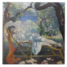 Siesta (Jeanne Sleeping in a Mediterranean Garden) Fliese
