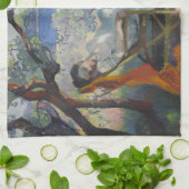 Siesta (Jeanne Sleeping in Mediterranean Garden) Geschirrtuch (Gefaltet)