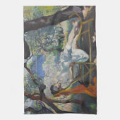 Siesta (Jeanne Sleeping in Mediterranean Garden) Geschirrtuch (Vertikal)