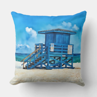 Siesta Key Beach Blaue Lifeguard-Turm Kissen