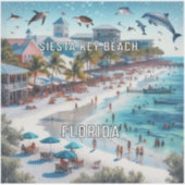 Siesta Key Beach Florida 3 Inch Vinyl Sticker (Vorderseite)