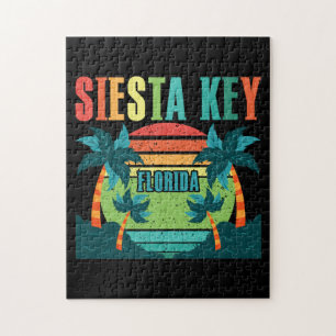 Siesta Key Beach Florida FL Vintage Vaporwave Puzzle
