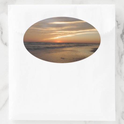 Siesta Key Beach Sunset Ovaler Aufkleber (Tasche)