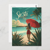 Siesta Key Beach Travel ad Postkarte (Vorne/Hinten)