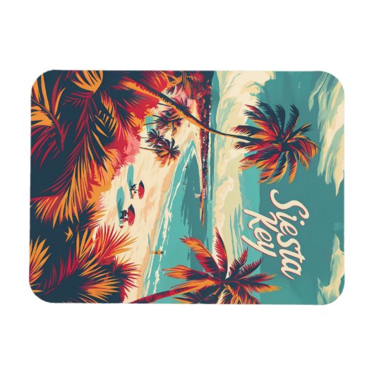 Siesta Key Beach Vintag Magnet (Horizontal)