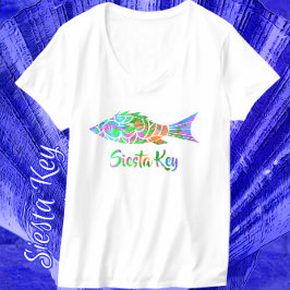 Siesta Key FL farbenfroher Fisch T-Shirt