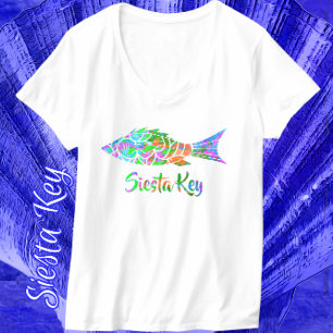 Siesta Key FL farbenfroher Fisch T-Shirt