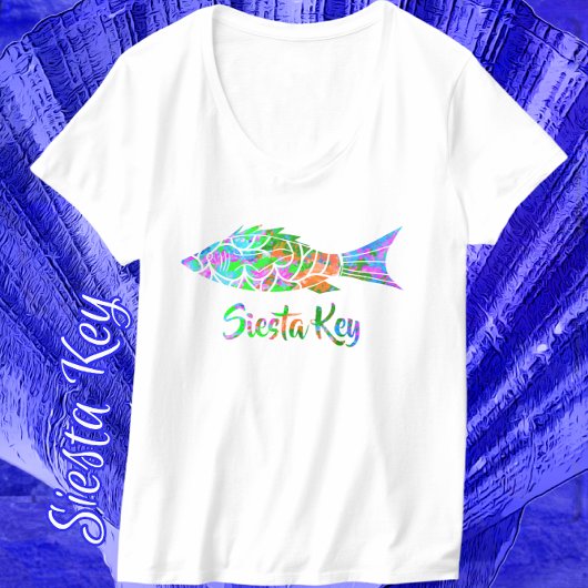 Siesta Key FL farbenfroher Fisch T-Shirt