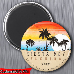 Siesta Key Florida Beach Retro Sonnenuntergang Sou Magnet