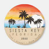 Siesta Key Florida Beach Retro Sunset Souvenir 80e Magnet (Vorne)