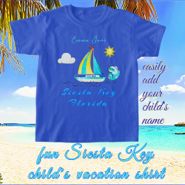 Siesta Key, Florida Ocean Sailboat und Name T-Shirt