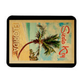 Siesta Key Florida Palm Tree Beach Vintage Reisen Magnet (Horizontal)