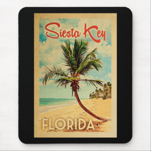 Siesta Key Florida Palme Strand Vintage Reise Mousepad