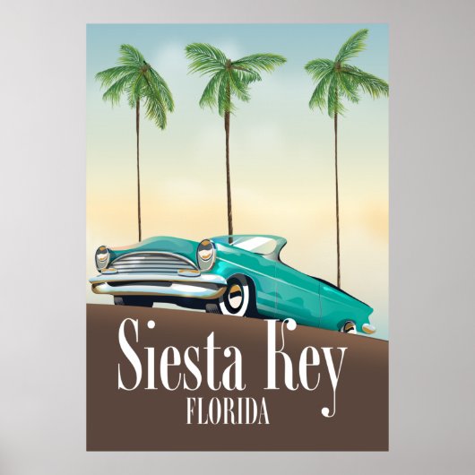 Siesta Key Florida Reiseplakat Poster (Vorne)