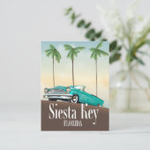 Siesta Key Florida Reiseplakat Postkarte (Stehend Vorderseite)