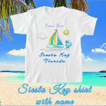 Siesta Key, Florida Sailboat Sun und Name