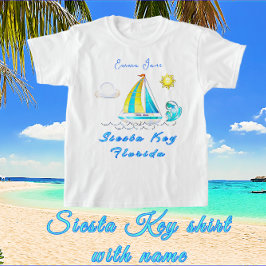 Siesta Key, Florida Sailboat Sun und Name T-Shirt