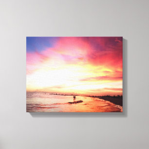 Siesta Key Florida, Sommernacht, Sonnenuntergang Leinwanddruck