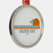 Siesta Key Florida Sun Palm Trees Ornament Aus Metall (Rechts)