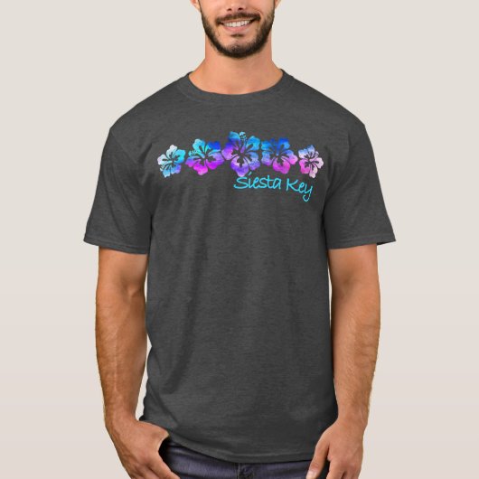 Siesta Key Florida Tropical FlowerVacation Beach M T-Shirt (Vorderseite)