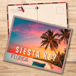 Siesta Key Florida Tropical Palm Tree Beach in den Postkarte