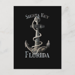 Siesta Key Florida Vacation Nautical Anchor Sailin Postkarte