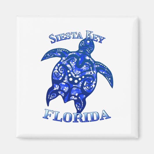 Siesta Key Florida Vacation Tribal Turtle Magnet (Vorne)