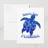Siesta Key Florida Vacation Tribal Turtle Postkarte (Vorne/Hinten)