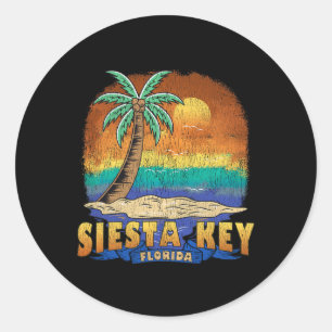 Siesta Key Florida Vintag Distressed Souvenir Runder Aufkleber