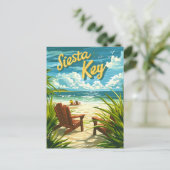 Siesta Key Florida Vintag Postkarte (Stehend Vorderseite)