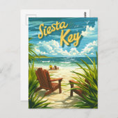 Siesta Key Florida Vintag Postkarte (Vorne/Hinten)