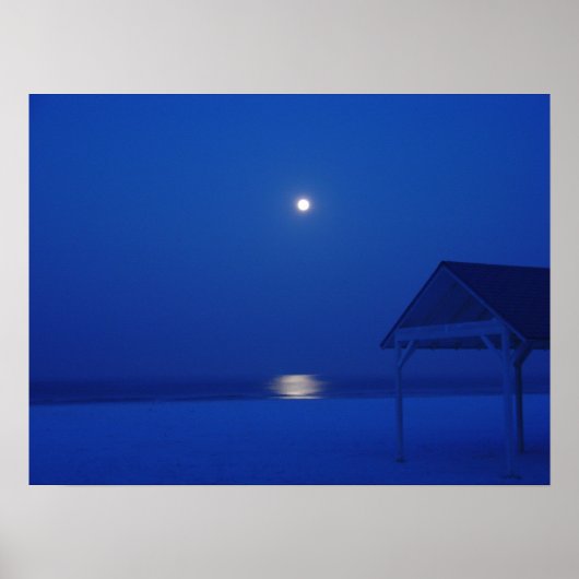 Siesta Key, Florida - Vollmond über Golf bei Morge Poster (Vorne)