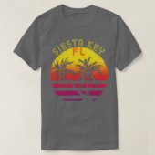 Siesta Key Florida Westcoast Beach Sunset Palm Tre T-Shirt (Design vorne)