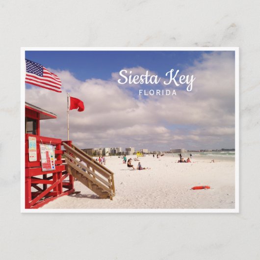 Siesta Key, Foto der Strandszene von Florida Postkarte (Vorderseite)
