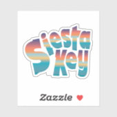 Siesta Key in den Farben von Sonnenuntergang Aufkleber (Blatt)