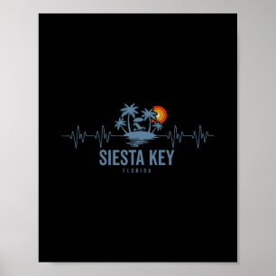 Siesta Key Strand Florida Vintage 80er Sonnenunter Poster