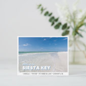 Siesta Key Wedding Florida Save the Date Postkarte (Stehend Vorderseite)