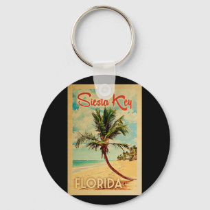 Siesta-Schlüsselflorida-Palme-Strand-Vintage Reise Schlüsselanhänger