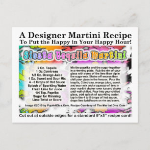 Siesta Tequila Martini Recia Postkarte