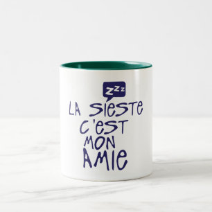 Sieste ist mein Freund Blase Zweifarbige Tasse