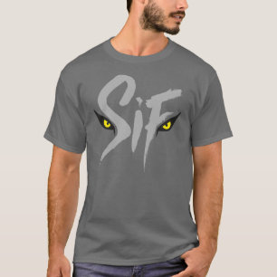 Sif, die große grauer Wolf-Typografie T-Shirt