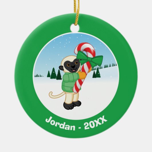 Sifaka Lemur Keramikornament (Vorne)