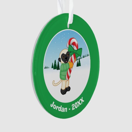 Sifaka Lemur Ornament (Vorderseite)