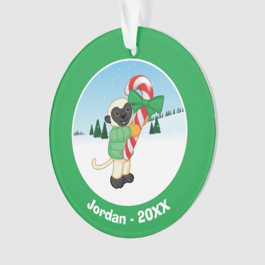 Sifaka Lemur Ornament (Vorderseite)