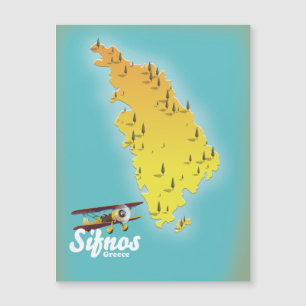 Sifnos Griechenland-Retrokarte Magnetkarte
