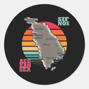 Sifnos, Griechenland Runder Aufkleber